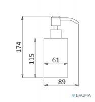 MEDIDAS DOSIFICADOR ENCIMERA 220ml CUBIS BRUMA